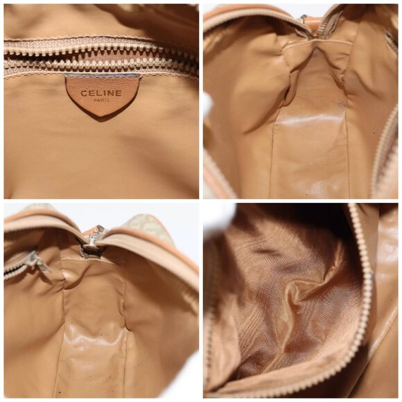 CELINE Macadam Canvas Shoulder Bag Beige Gold Auth - Picture 15 of 16